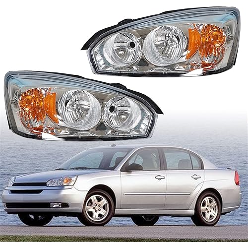 WFLNHB Headlights Assembly Replacement for 2004-2008 Chevy Malibu SS Headlights Headlamps Driver and Passenger Side