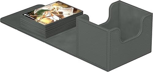 Miniatura 2 de Ultimate Guard Sidewinder 100+, caja de cubierta para 100 tarjetas TCG de doble manga, gris, cierre magnético y forro interior de microfibra para un