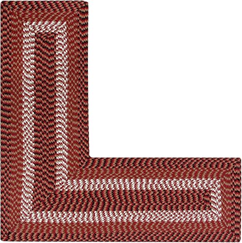 Vista 44 de Alfombra reversible resistente al moho y a las manchas de la colección Better Trends Alpine Braid, duradera y resistente a las manchas, 100% Borgoña