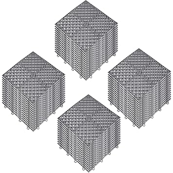 Happybuy Rubber Tiles Interlocking 55 PCS, Drainage Tiles 12x12x0.5 Inches, Deck Tiles Outdoor Floor Tiles, Outdoor Interlocking Tiles, Deck Flooring for Pool Shower Bathroom Deck Patio Garage (Gray)