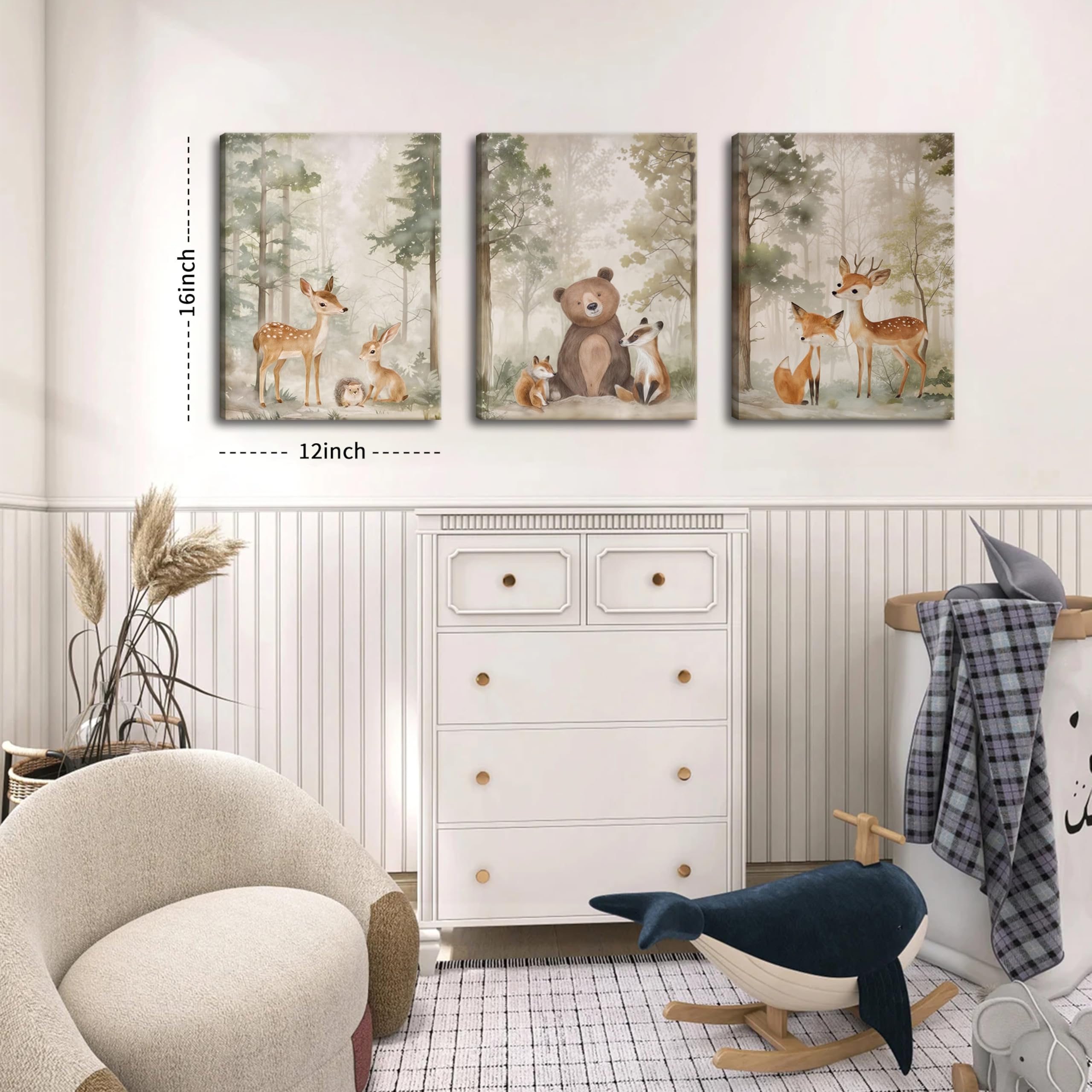 BCUANGD Animals Chart Wall Art Set Of 2 – 12x16 Inch Woodland Posters With Wood Frames, Kids Room & Nursery Decor - View #4