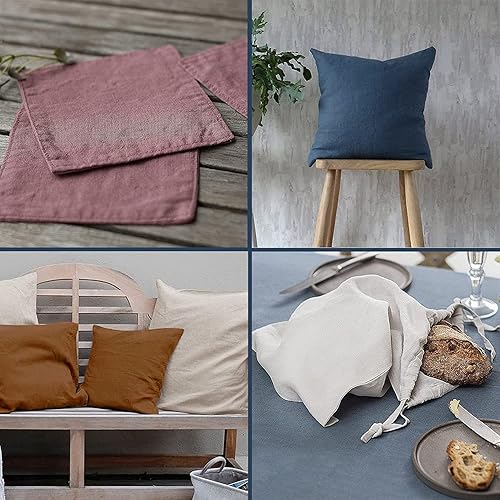 Miniatura 3 de Tela de lino para bordar de 36 x 62 pulgadas, tela de lino para costura, acolchado, costura, drapeado, bordado, sofá, mantel, cortina, ropa artesanal