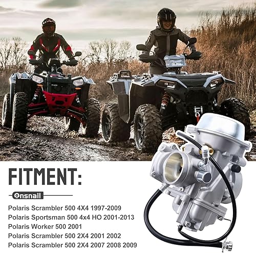 Miniatura 5 de Carburador para Polaris Sportsman 500 4X4 HO 2001-2005 2010-2012 (solo HO)/Polaris Scrambler 500 4X4 1997-2009/Polaris Worker 500/Polaris ATP 500