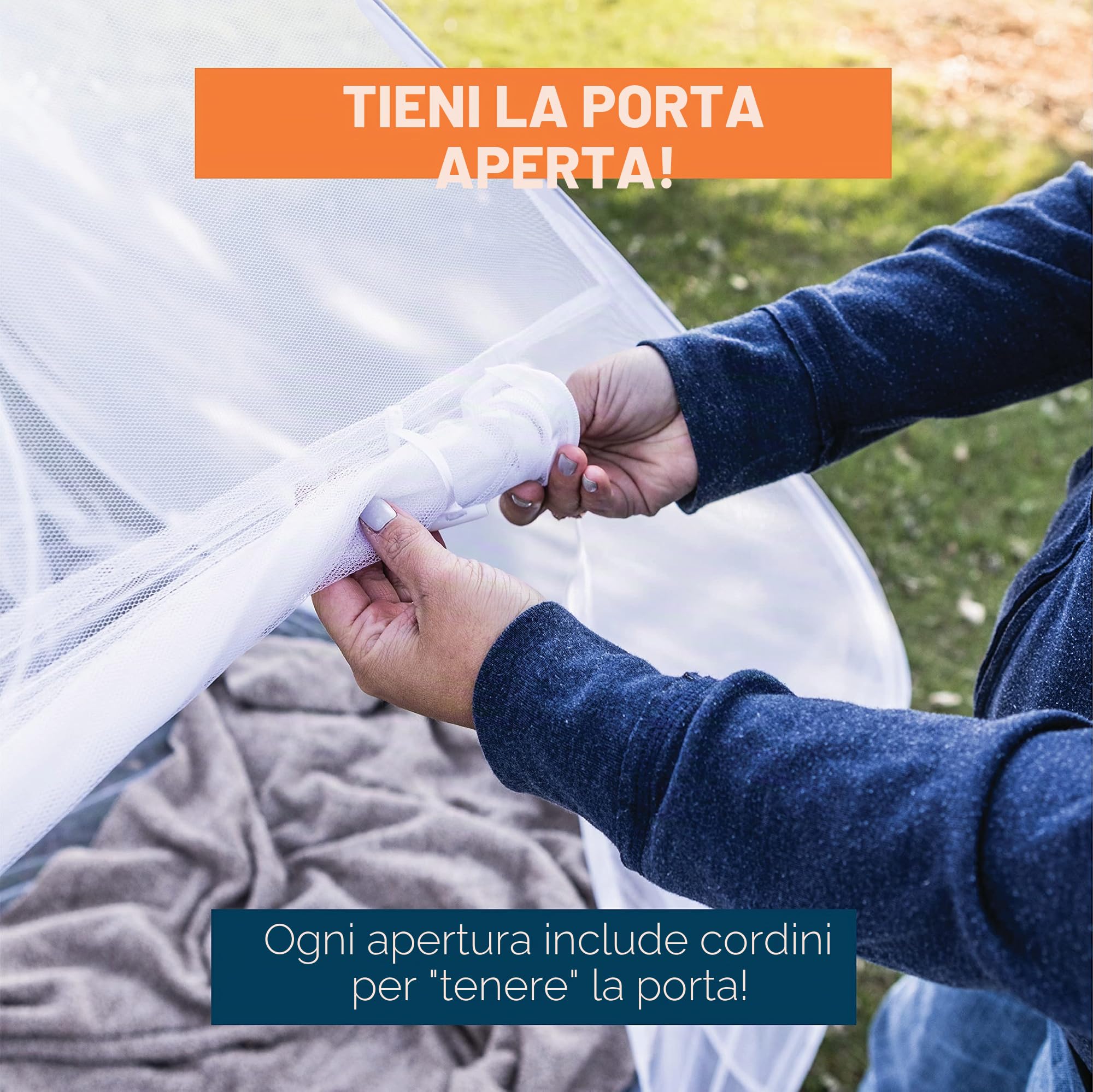MEKKAPRO Zanzariera Portatile Pop-Up per Letto, 203,2 x 180,3 x 160 cm, Grande, Pieghevole Con Fondo in Rete, Compatibile per Matrimoniale e King Size