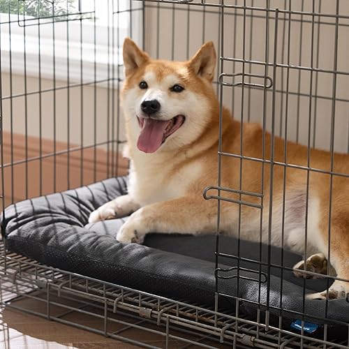 Miniatura 9 de Bedsure Almohadilla lavable para perros grandes, cama antideslizante para cachorros, para jaulas, tapete plano y delgado de forro polar ultra suave