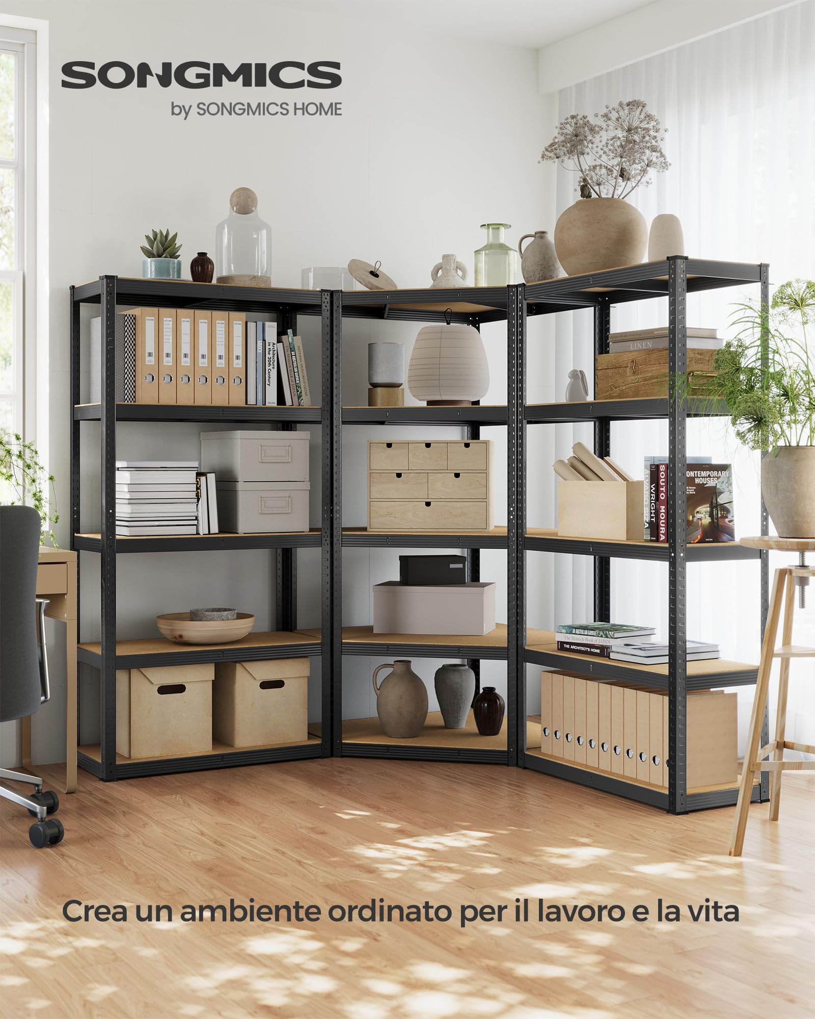 Shelfplaza® 180x70x45cm HOME Scaffale Angolare Metallo Carichi Pesanti Zincato 6 Ripiani/Scaffale Metallo 145kg Capacità Carico/Mensola Scaffale Angolare/Scaffali In Metallo Per Garage - Foto 2