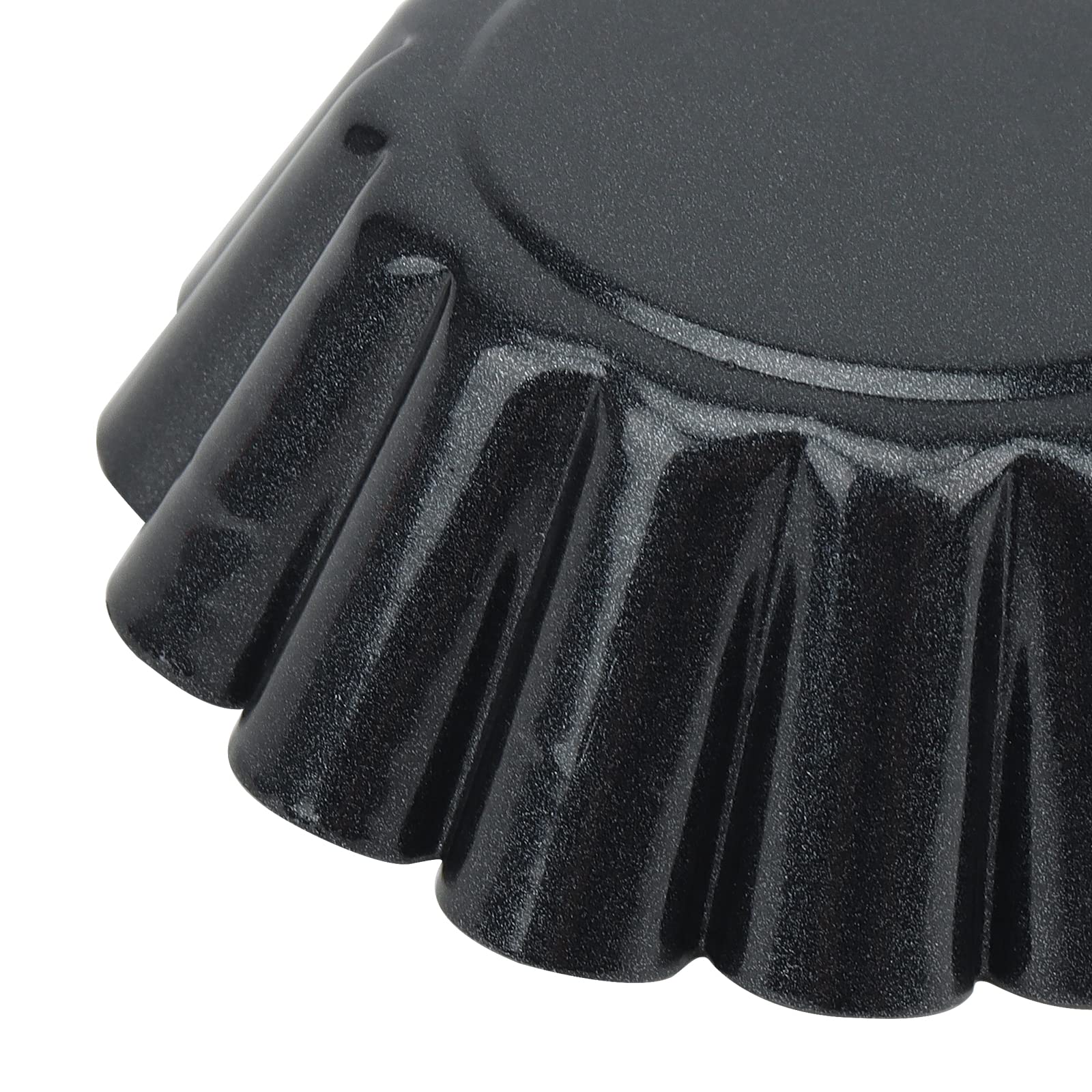 Lot De 12 Mini Moules à Tarte Ronds Cannelés 10cm Avec Fond Amovible - KEILEOHO Noir