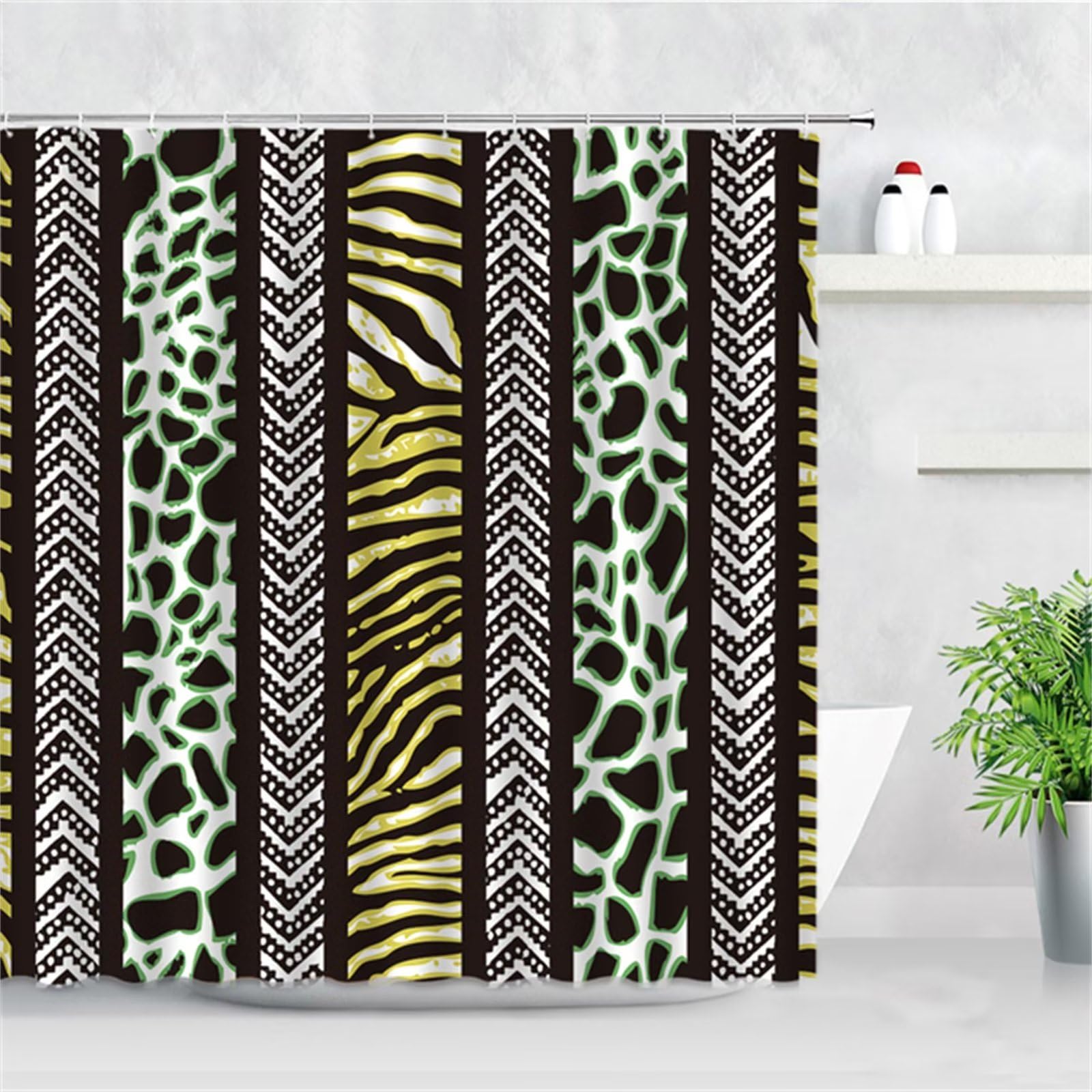 Tenda Doccia Antimuffa Tenda per Doccia 200x200cm Tende Doccia Tessuto Impermeabile Tenda Vasca Bagno con 12 Ganci Polyester Lavabile, Tenda Bagno Finestra con Anelli per Esterna Famiglia (Moda) Z280