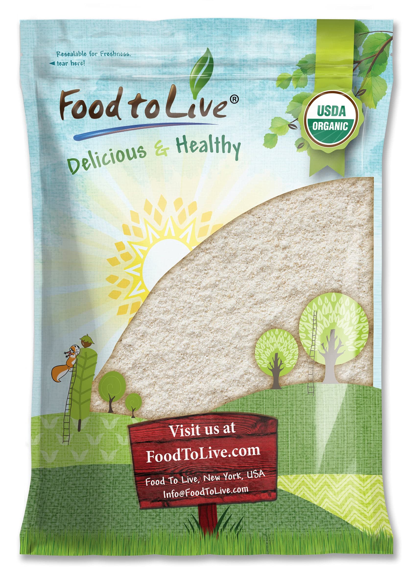 Food to Live Organic Whole Wheat Pastry Flour, 8 Pounds - Non-GMO, Finely Ground, Unbleached, Unbromated, Vegan, Kosher, All Natural, No Preservatives, Bulk, Product of the USA