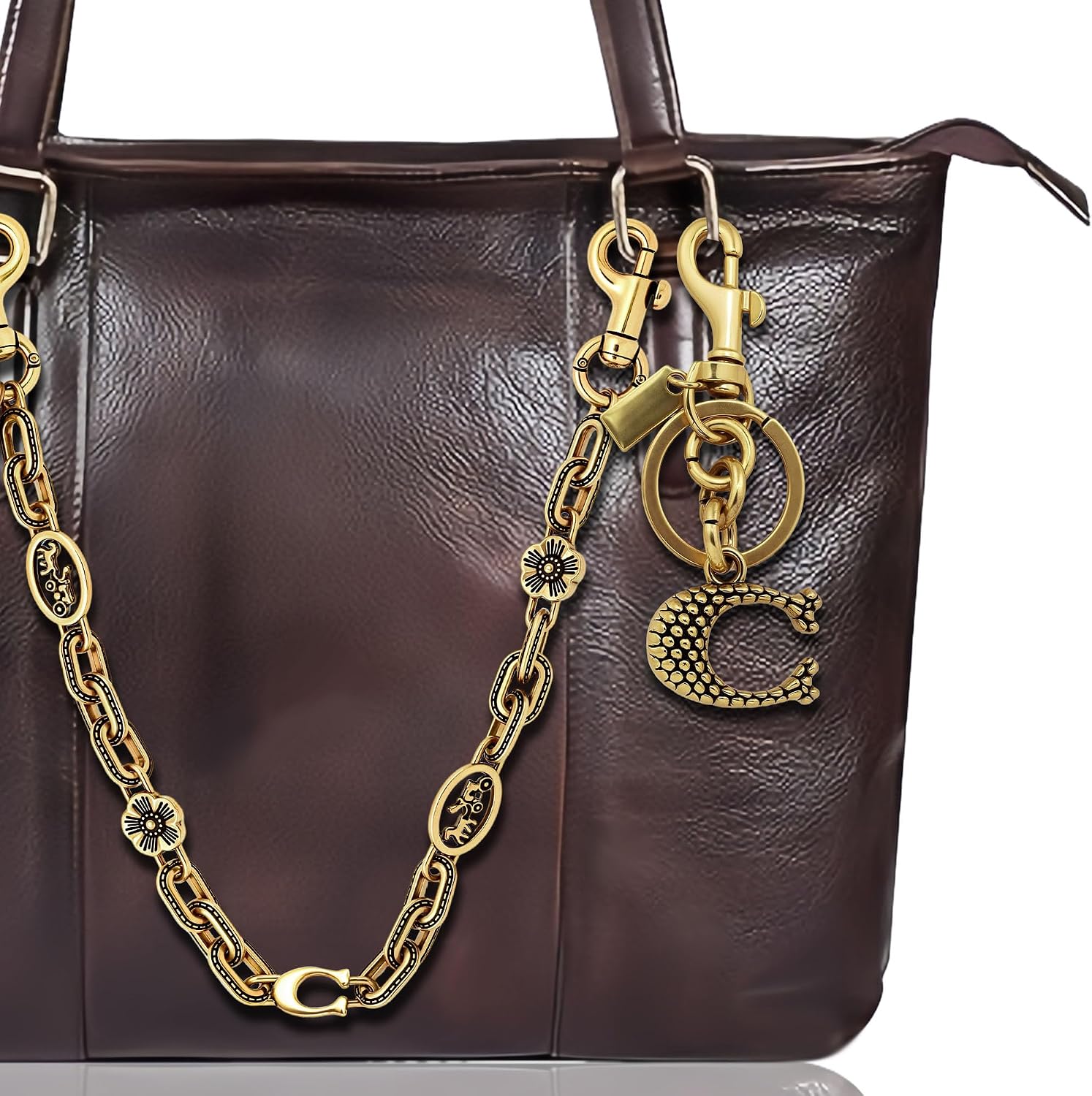 Bag Chain Charm, Decorative Motif Purse Charm Extender & C Charm Set, Versatile Charm Accessory for Handbags, Totes, Shoulder Bags image 4