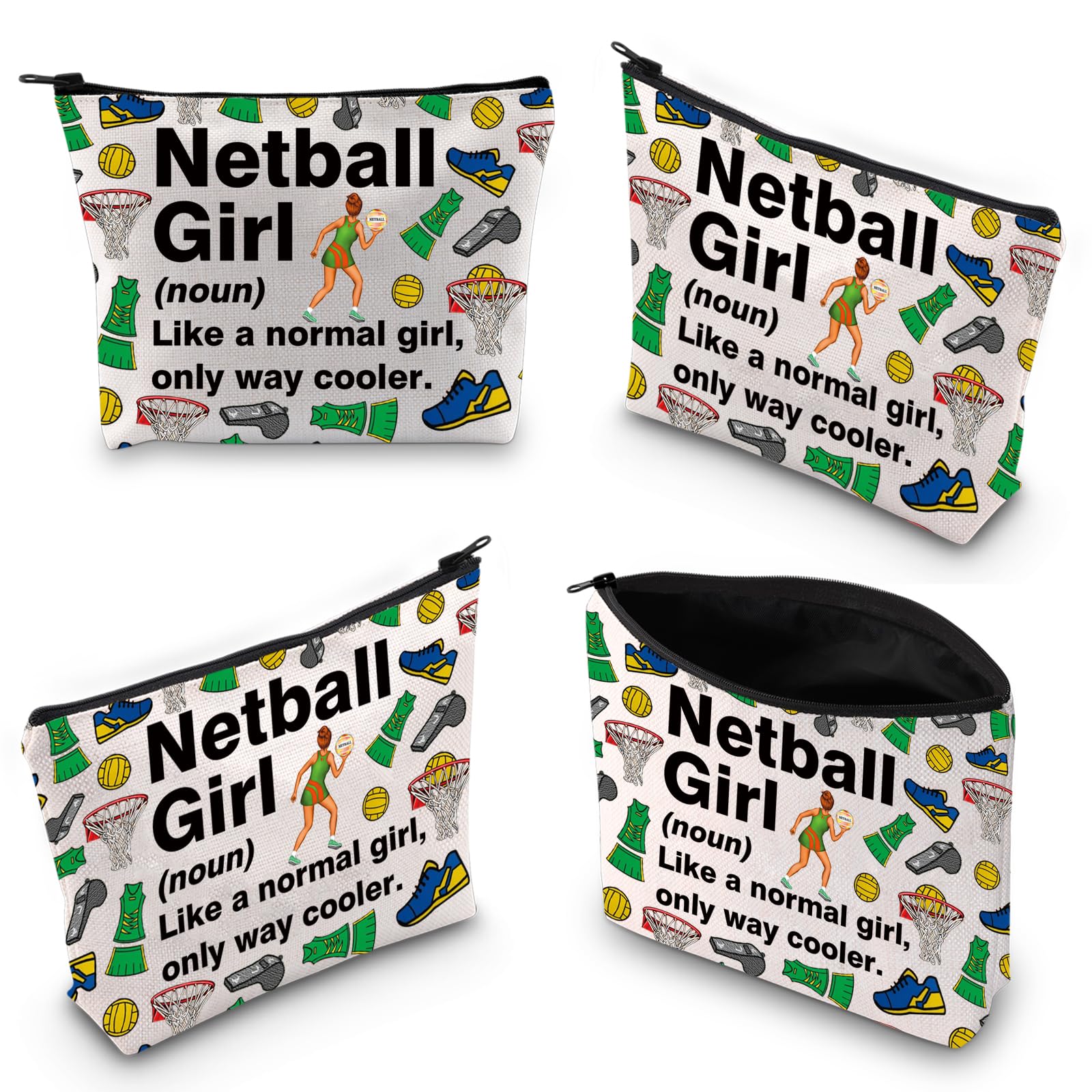 Netball Girl Cosmetic Bag Netball Player Gift Netball Sports Gift Netball Survival kit Netball Lover Gift Zipper Pouch (Netball Girl 2UK) - Image 3