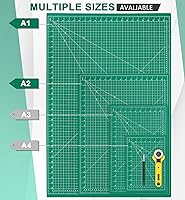 Vista 2 de Estera de corte autocurativa de 9"x12" de densidad mejorada, alfombrilla de corte rotatoria Idemeet para manualidades, protector de mesa de 5 capas