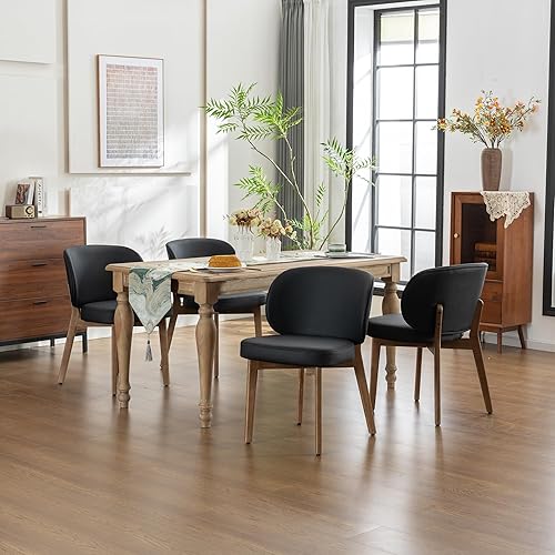 Miniatura 67 de Juego de 6 sillas de comedor YOUNIKE estilo mediados de siglo moderno, silla de cocina con respaldo alto de tela bouclé tapizada, silla sin brazos,