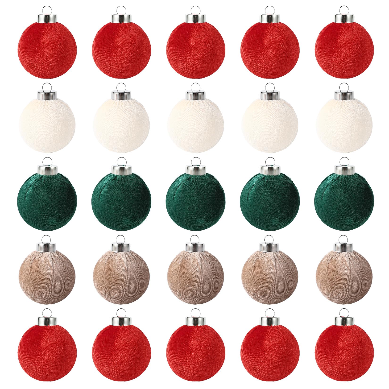 25 Pcs Flocked Ball Ornaments, 6cm Shatterproof Plastic Decorations for Holiday Christmas Tree