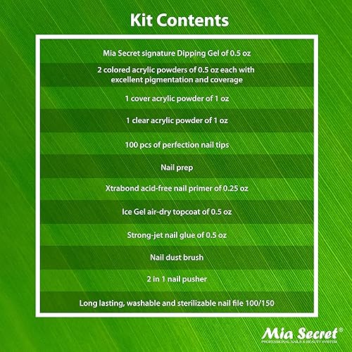 Miniatura 10 de Kit de 14 piezas de polvo de inmersión kit de inmersión Mia Secret con 2 polvos acrílicos de colores polvo acrílico transparente imprimación de uñas