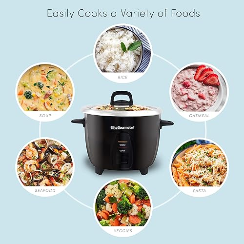 Miniatura 3 de Elite Gourmet ERC2001BX - Arrocera eléctrica de 10 tazas con olla interior de acero inoxidable de grado quirúrgico 304, hace sopas, guisos,