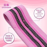 Vista 4 de peach bands Banda de cadera - Bandas de tela para ejercicios de resistencia para piernas y glúteos