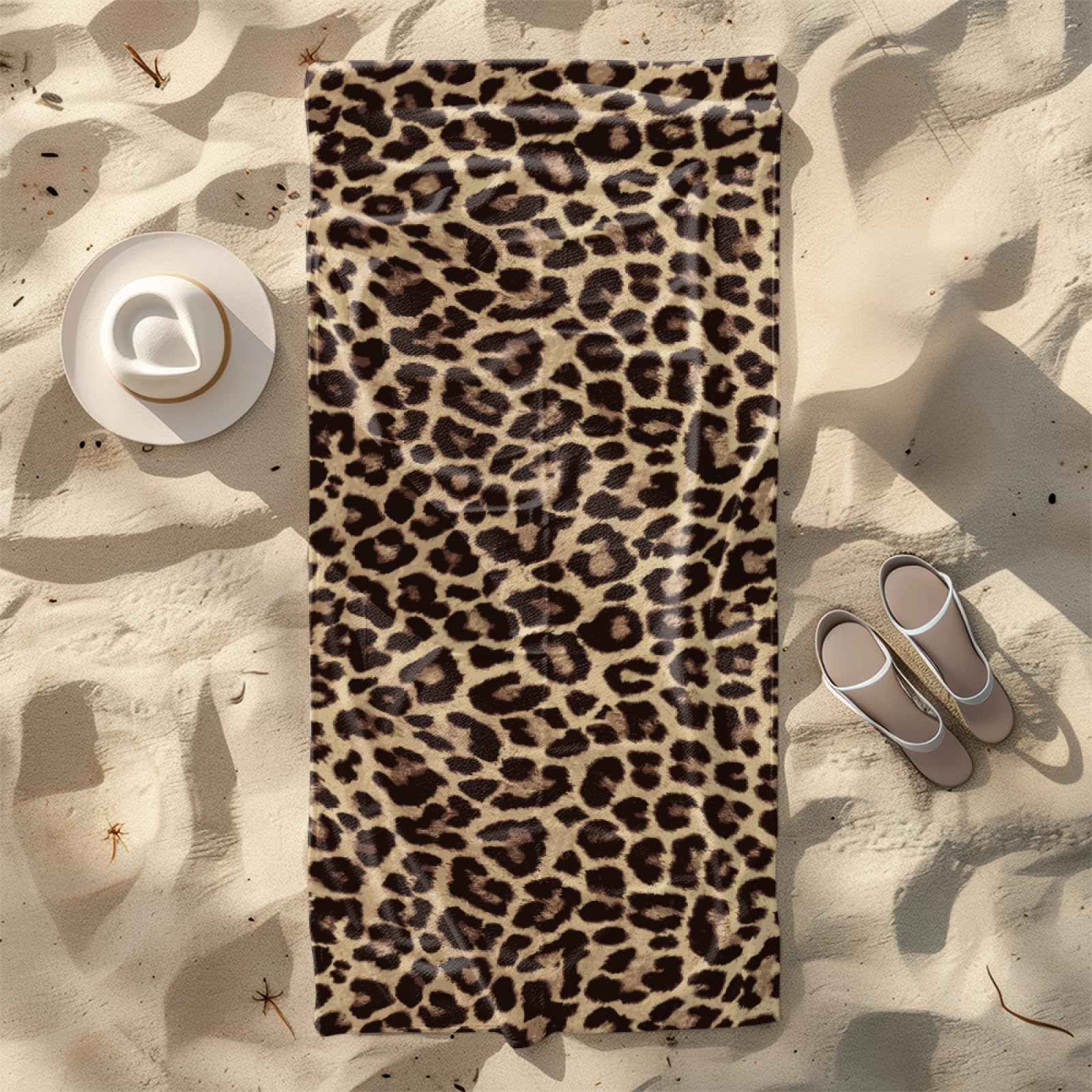 Serviette de PiscineModèle Brun Foncé Serviette Fouta Plage Stylée Personnalisée pour Adultes, Légère Séchage Rapide Anti-Sable, Adaptée Aux Voyages,Yoga et Vacances 100x180 cm