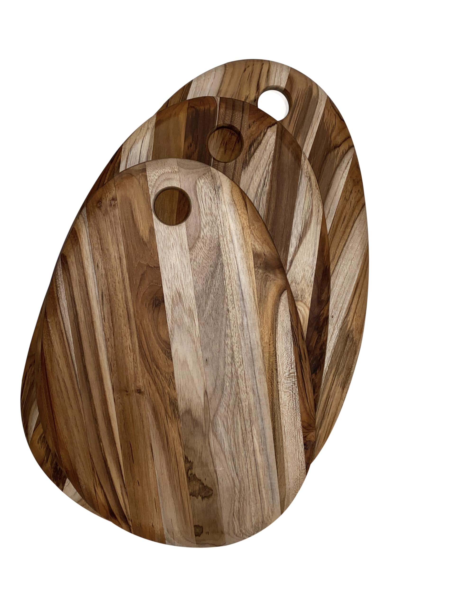 Teakhaus Tabla de cortar ovalada, madera de teca con certificado FSC, con colgador | Tabla de cortar de madera, vetas naturales, fácil de limpiar, versátil, para desayuno y brunch