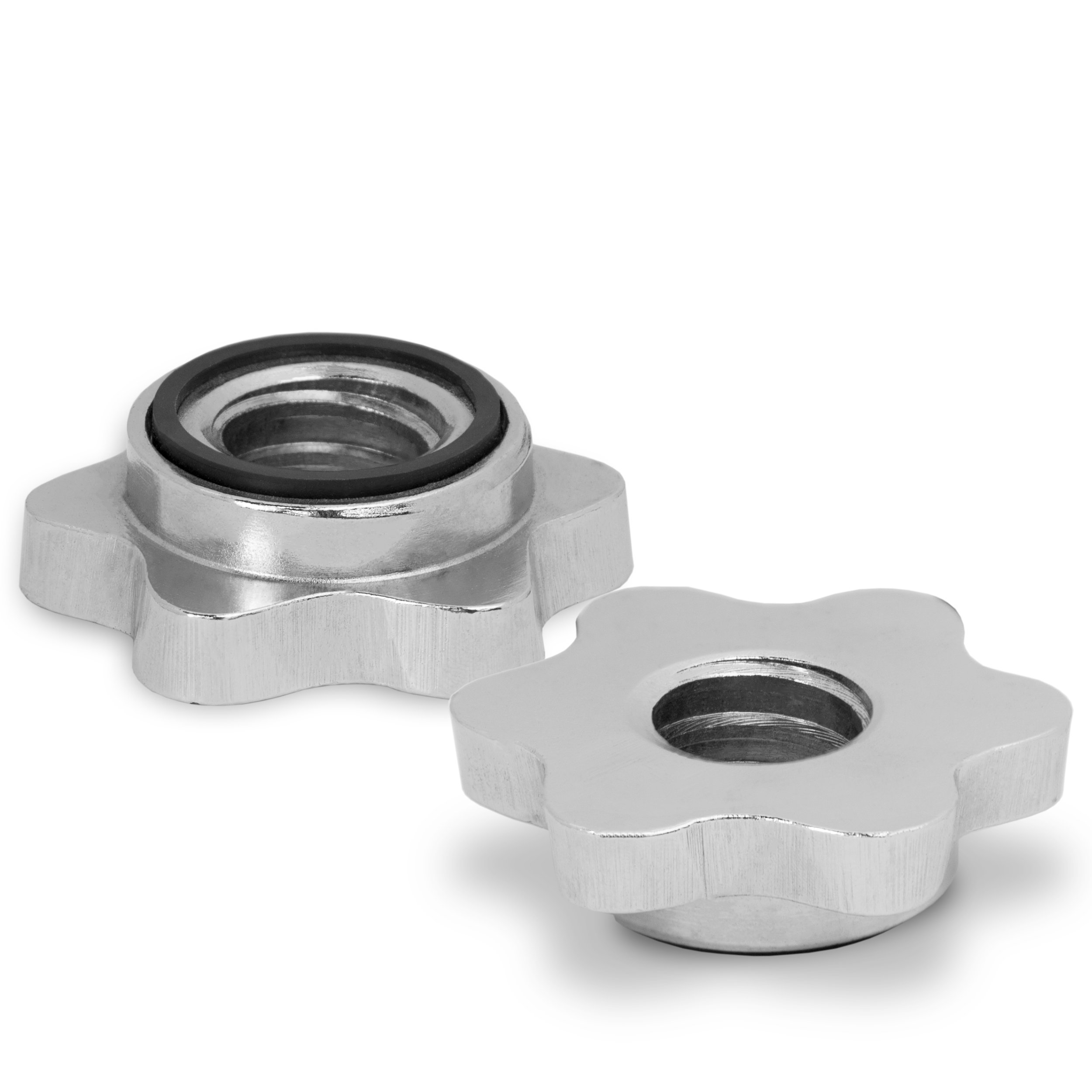 JLLยฎ Chrome Spin Lock Collars (Pair) for Standard 1" Chrome Weight Lifting Bars