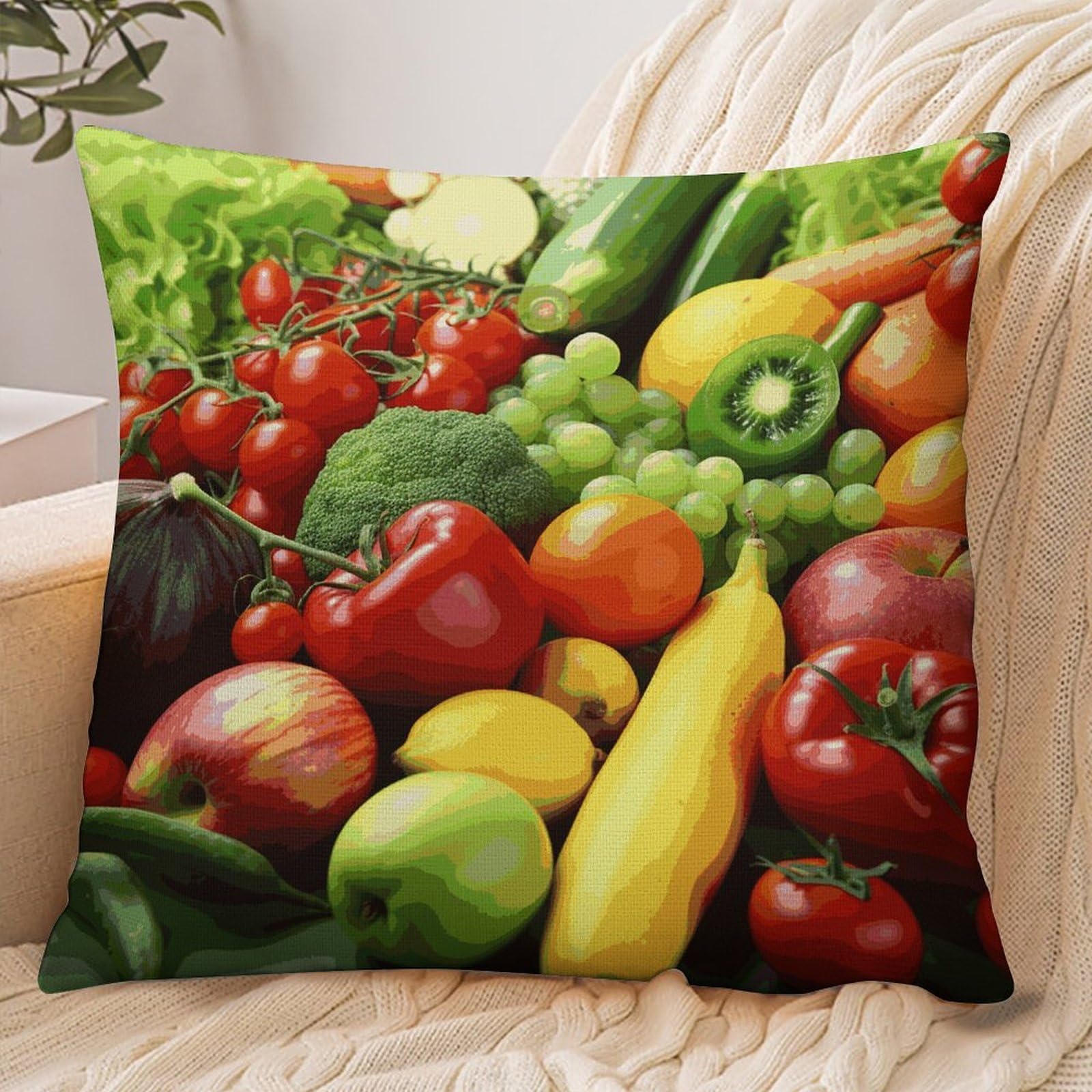 Fekiloot Style Fresh Vegetables Fruits Pillowcase Pillow Sham Pillow Case