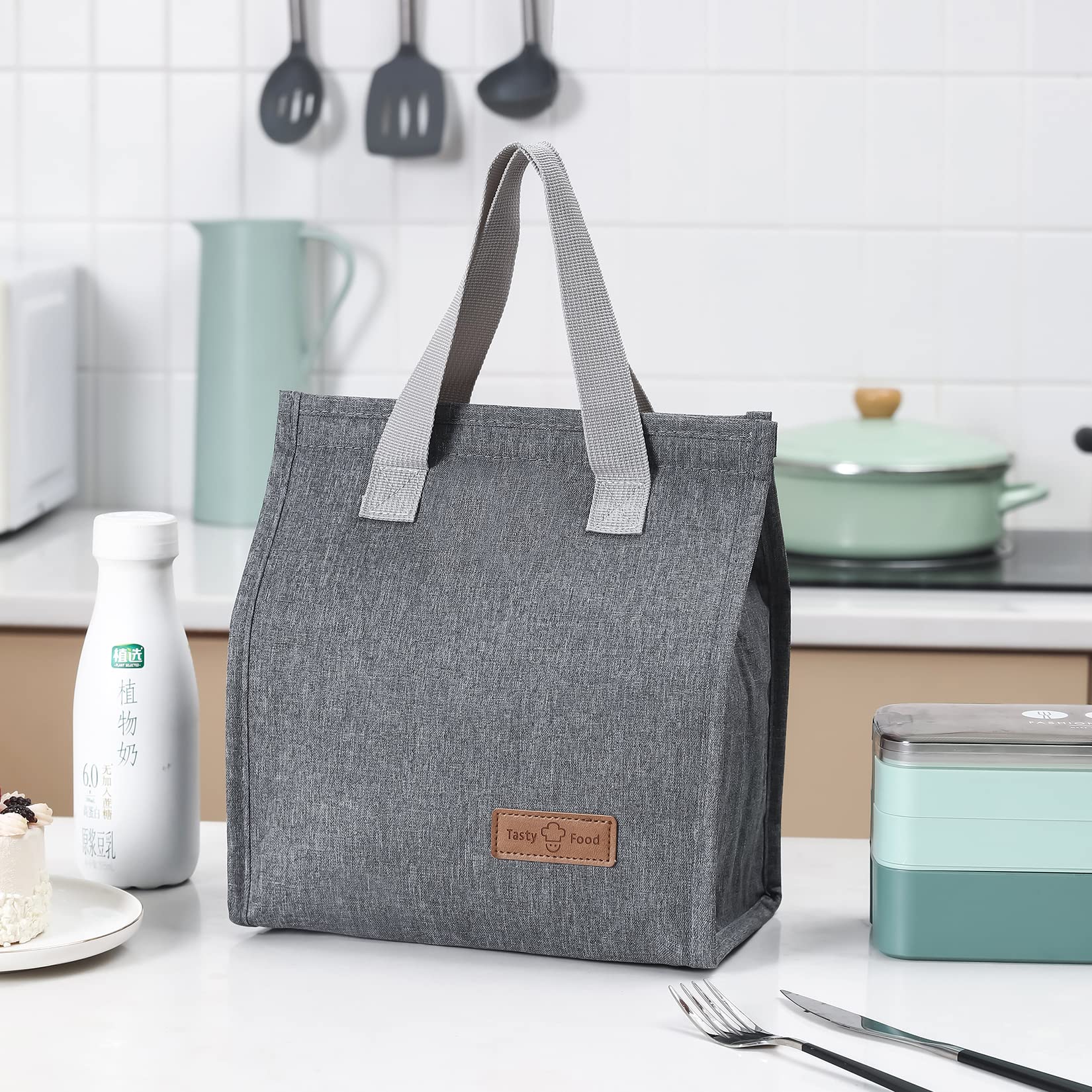 2 Isolierte Lunchbox-Taschen – Wiederverwendbar, Mit Kühlakkus, Thermo-Isolierung, Für Arbeit & Reisen, Rot