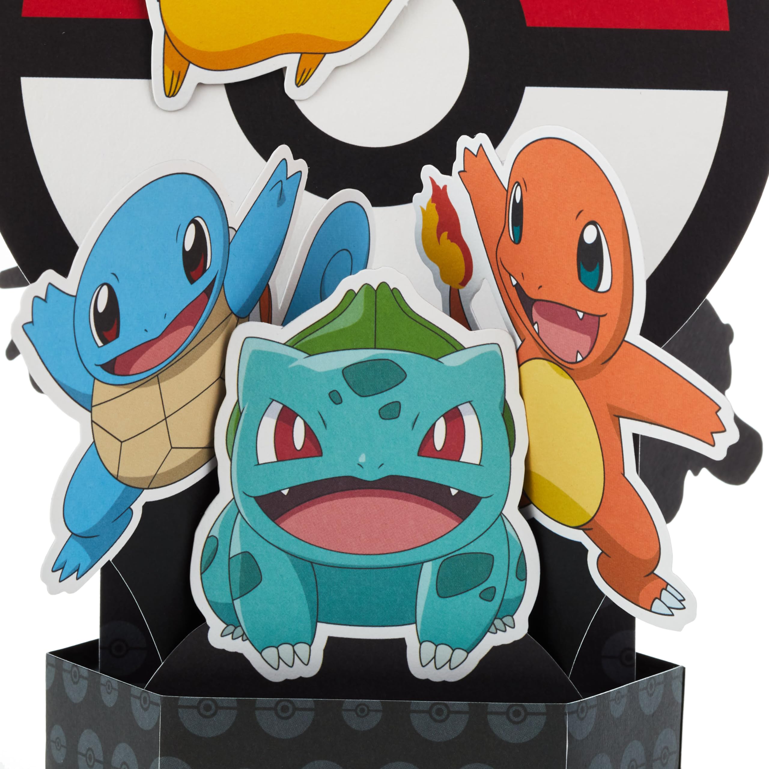 Hallmark Pokémon Pop Up Birthday Card for Kids (3D Pikachu, Charmander, Squirtle, Bulbasaur) for Birthday Boy, Son, Grandson, Nephew