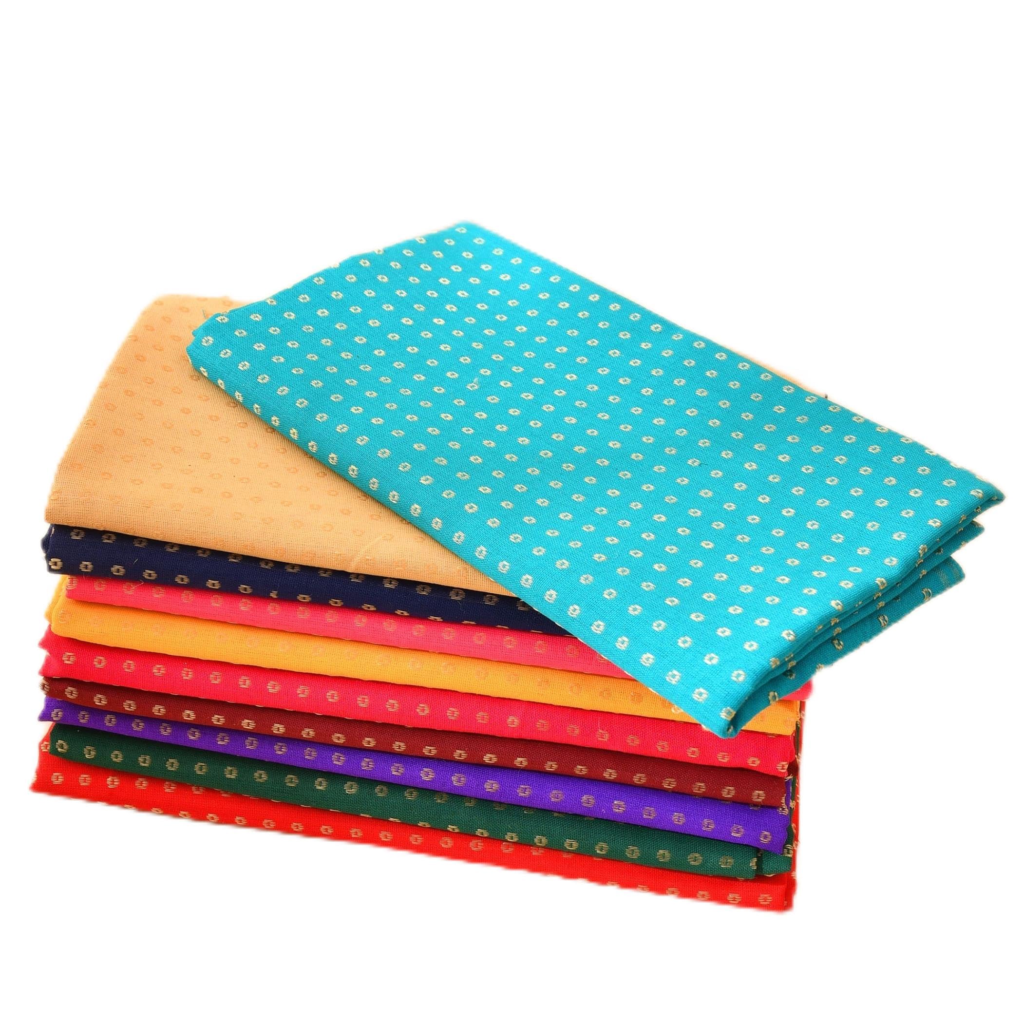 LOVENSPIRE Unstitched Floral Multicolor Blouse Pieces for Women Saree, Pooja, Housewarming & Indian Return Gifts Pack of 10
