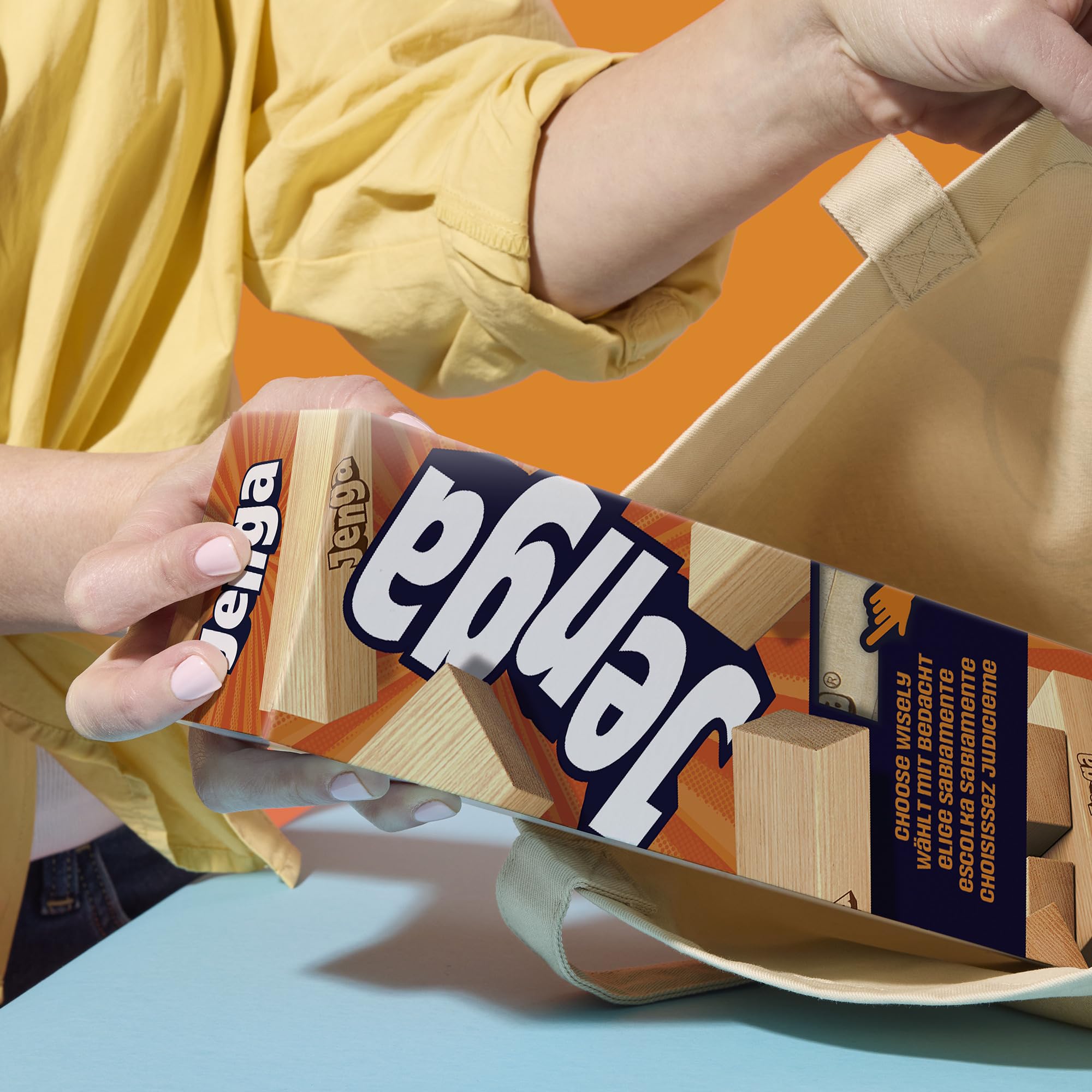 Official Hasbro Games Jenga Game | Digital Die for 6 More Ways to Play | Original Wood Block Game | Stacking Tower | Ages 6+ | 1+ Players | Party Games