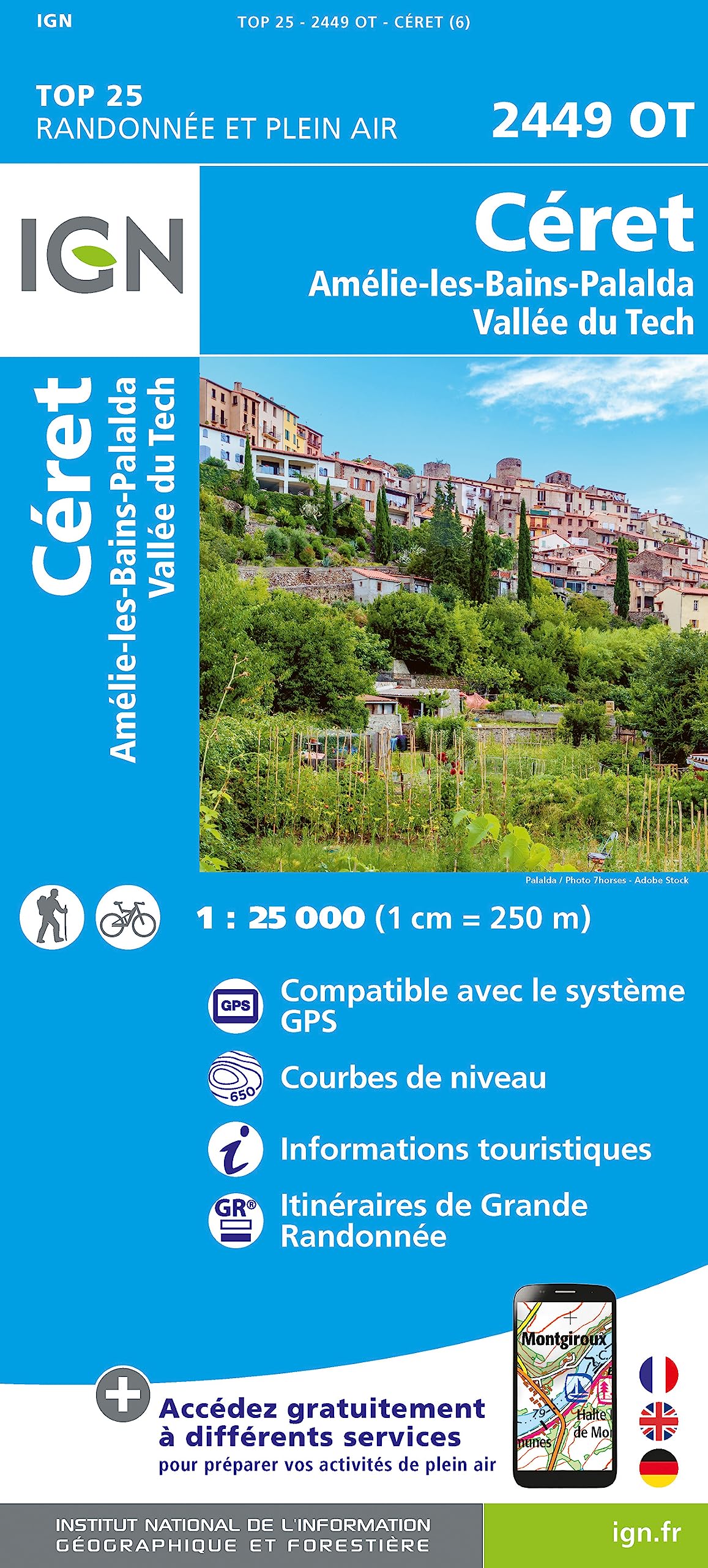 Céret / Amélie-les-Bains-Palalda / Vallée du Tech (2449OT): 1:25000 (TOP 25)