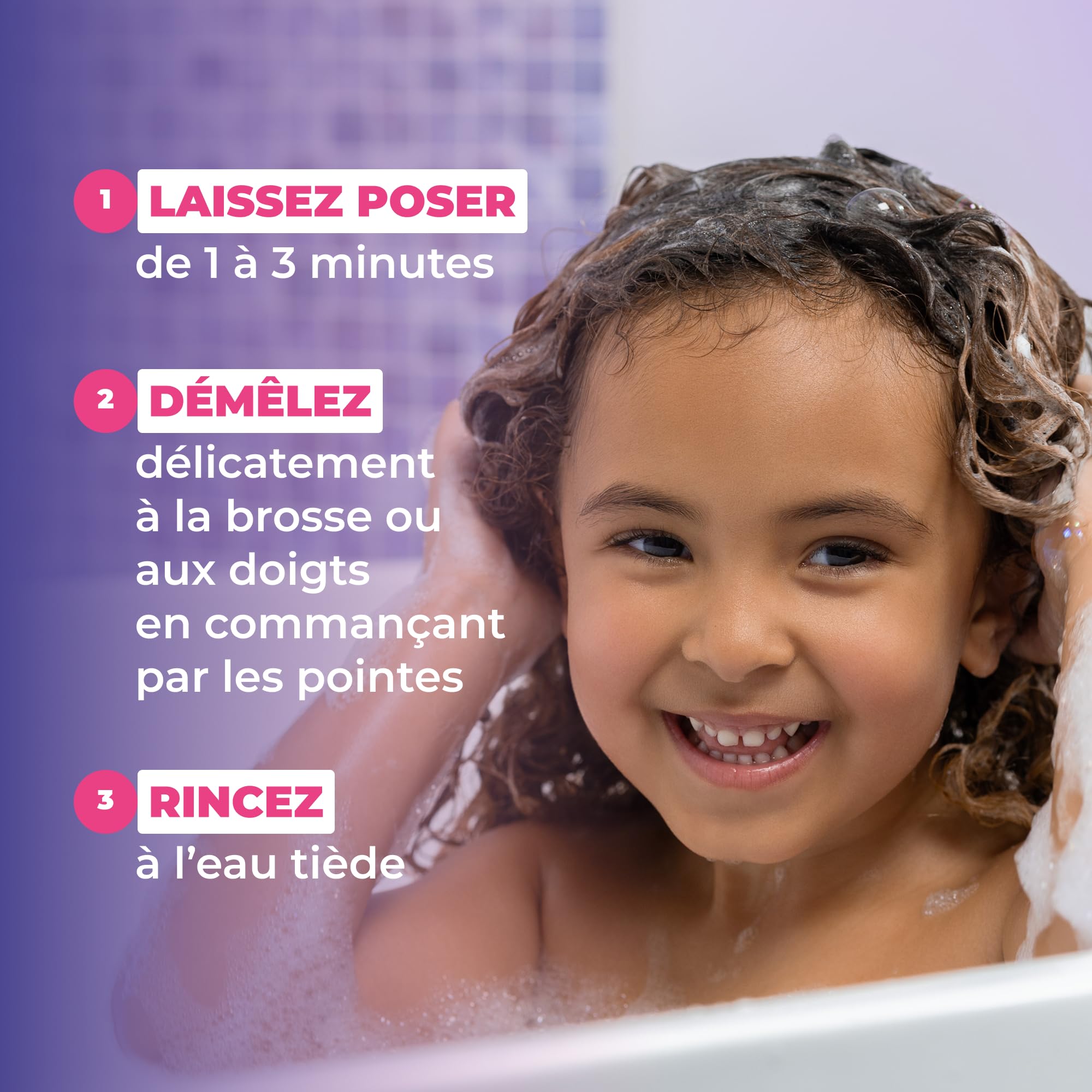 Les Secrets de Loly – Bubble Smooth – Après-shampooing enfant démêlant Nourrit & définit les boucles – Cheveux bouclés, frisés et crépus (enfants) – +98% d'origine naturelle – 250 ml
