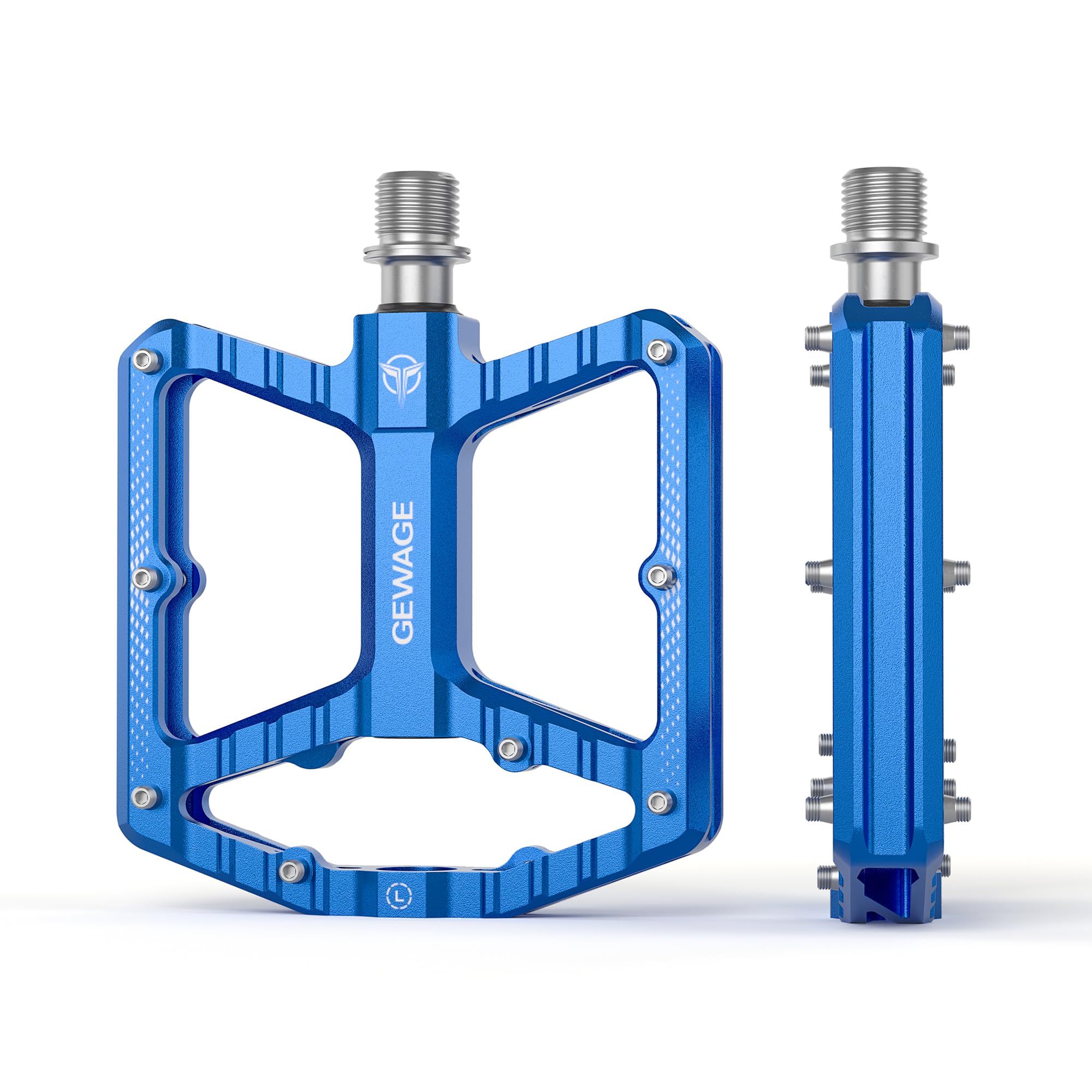 GEWAGE Pedales MTB – Aluminio mecanizado CNC, Gran Superficie de Apoyo,rodamiento de Agujas + rodamiento 638, Arenado & anodizado, Ideal para Mountain Bike & Gravel