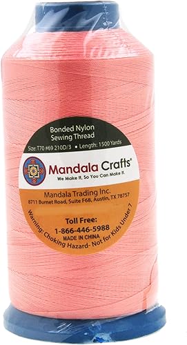 Mandala Crafts - Hilo de nailon para coser cuero, tapicería, mezclilla y para trenzar el pelo resistente, 1500 yardas, tamaño 69 T70