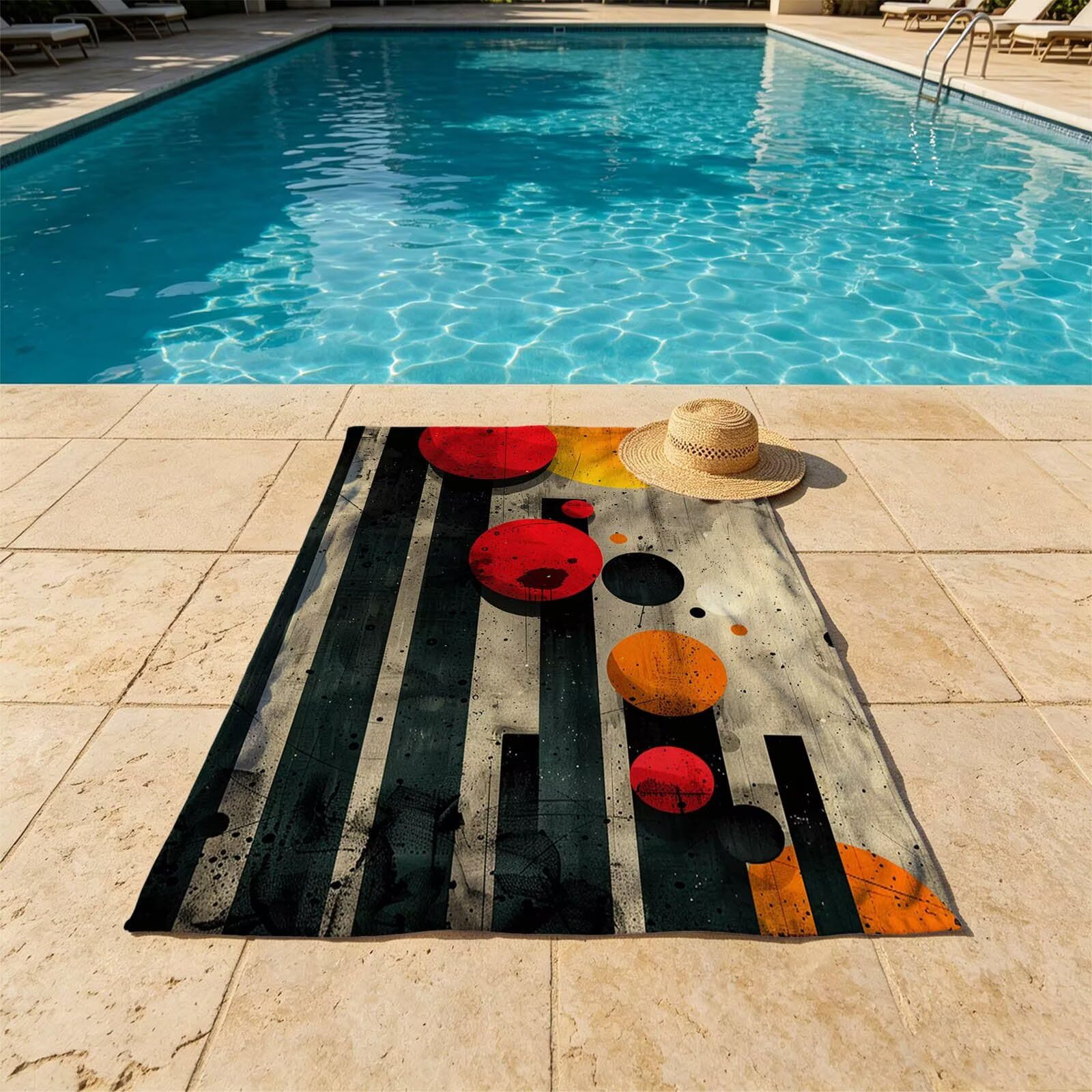 Toalla Playa Grande 220x160 Vacaciones Accesorios Viaje, Toalla Playa Simple Suave Cómodo Secado Rápido, Redondo Toallas Baño Grandes 160 x 220cm para Yoga Fitness Natación Sauna Baño Regalo XTLS-6060