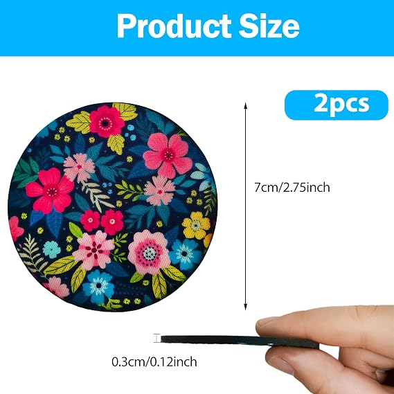 2PCS Flower Silicone Car Cup Coasters Non-Slip Absorbent