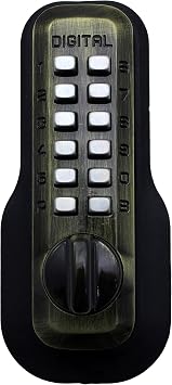 Digital Door Lock M210 Mechanical Keyless Deadbolt, Antique Brass
