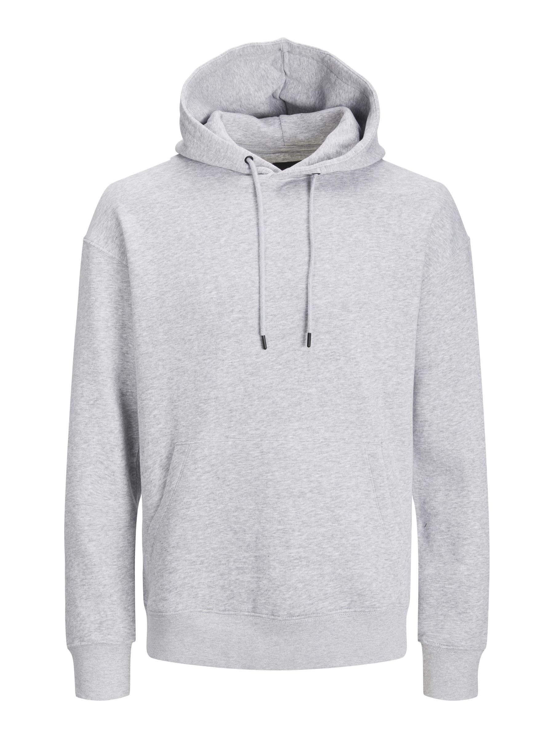 JACK&JONES Men's JJESTAR BASIC SWEAT HOOD Hooded Sweatshirt, Light Grey Melange, XXL