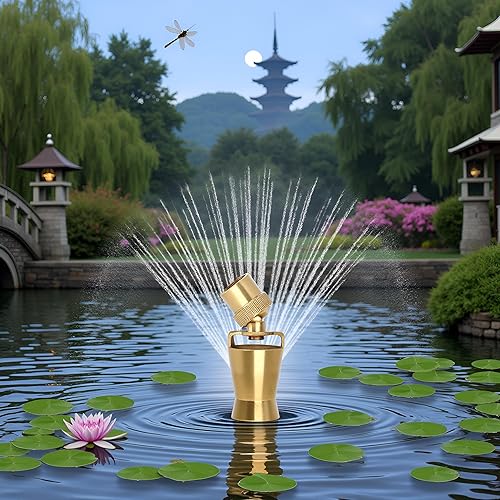Miniatura 2 de AYNEFY Boquilla de pulverización de fuente, G1in DN25 Boquilla de fuente de agua ajustable de latón para estanque rociador para estanque de jardín,