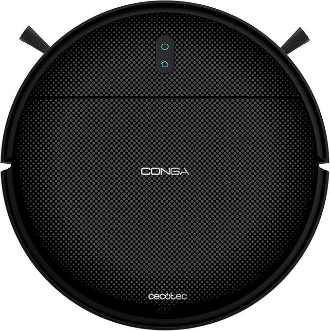 Cecotec Robot Aspirador Conga M10. Navegación Giroscópica Ordenada, 2000Pa Presión de Succión, Autonomía 120 Minutos, Sensores Anticaídas y 2 Cepillos Laterales, Diseño Compacto, App Control