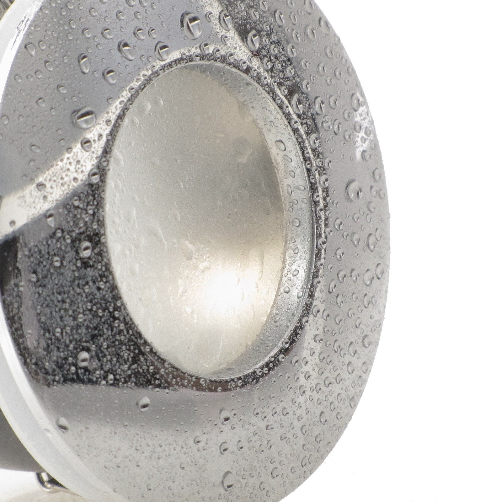 trendlights24 NAU IP65 LED Bad Einbaustrahler flach 5W dimmbar 230V 5er Set | Chrom glänzend, rund, Einbautiefe 50 mm, Warmweiß, 3000k, 110°, Decken Einbauspots, Feuchtraum, außen, LED austauschbar