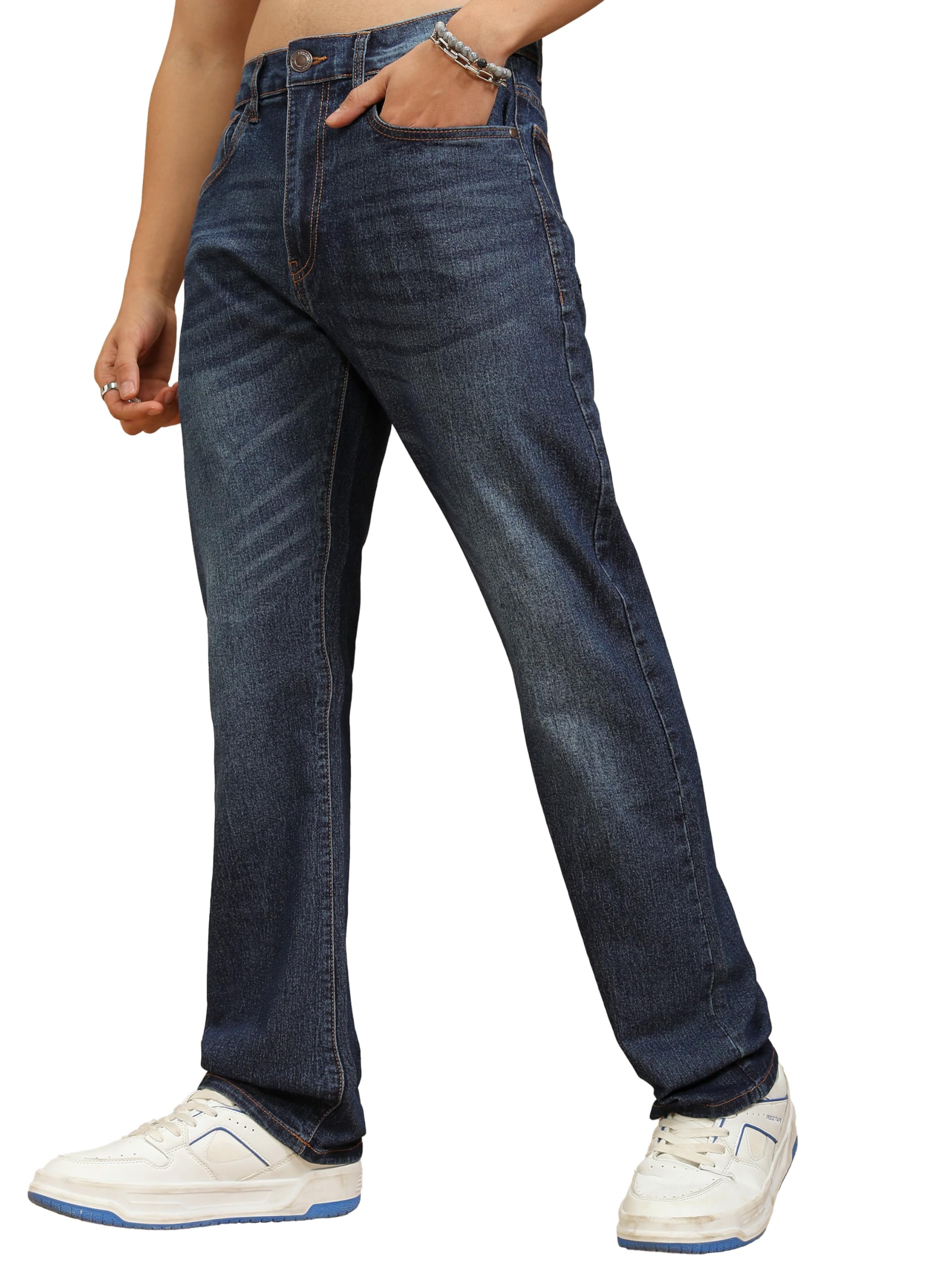 highlander Men's Loose Baggy Fit Jeans | Mid-Rise | Cotton | Relaxed & Trendy | Oversized Silhouette for Comfort | Jeans for Man-picture-31
