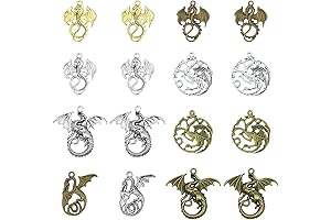 Flying Dragon Charms, 16 Pcs/8 Pairs Mixed Tarrasque Infernal Demon Dragon Fire...