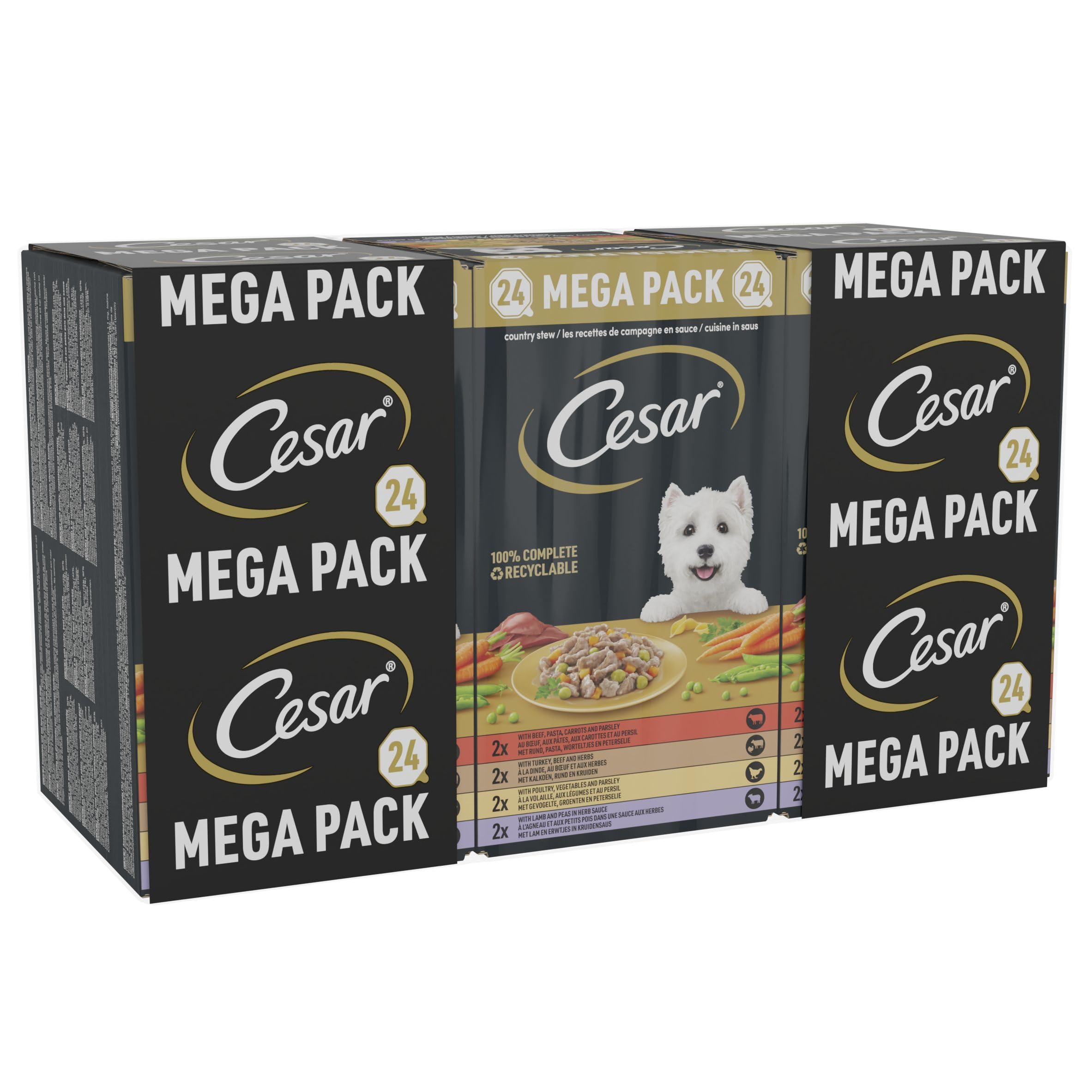 – Adult Wet Dog Food Trays Country Stew, 24 x 150 g