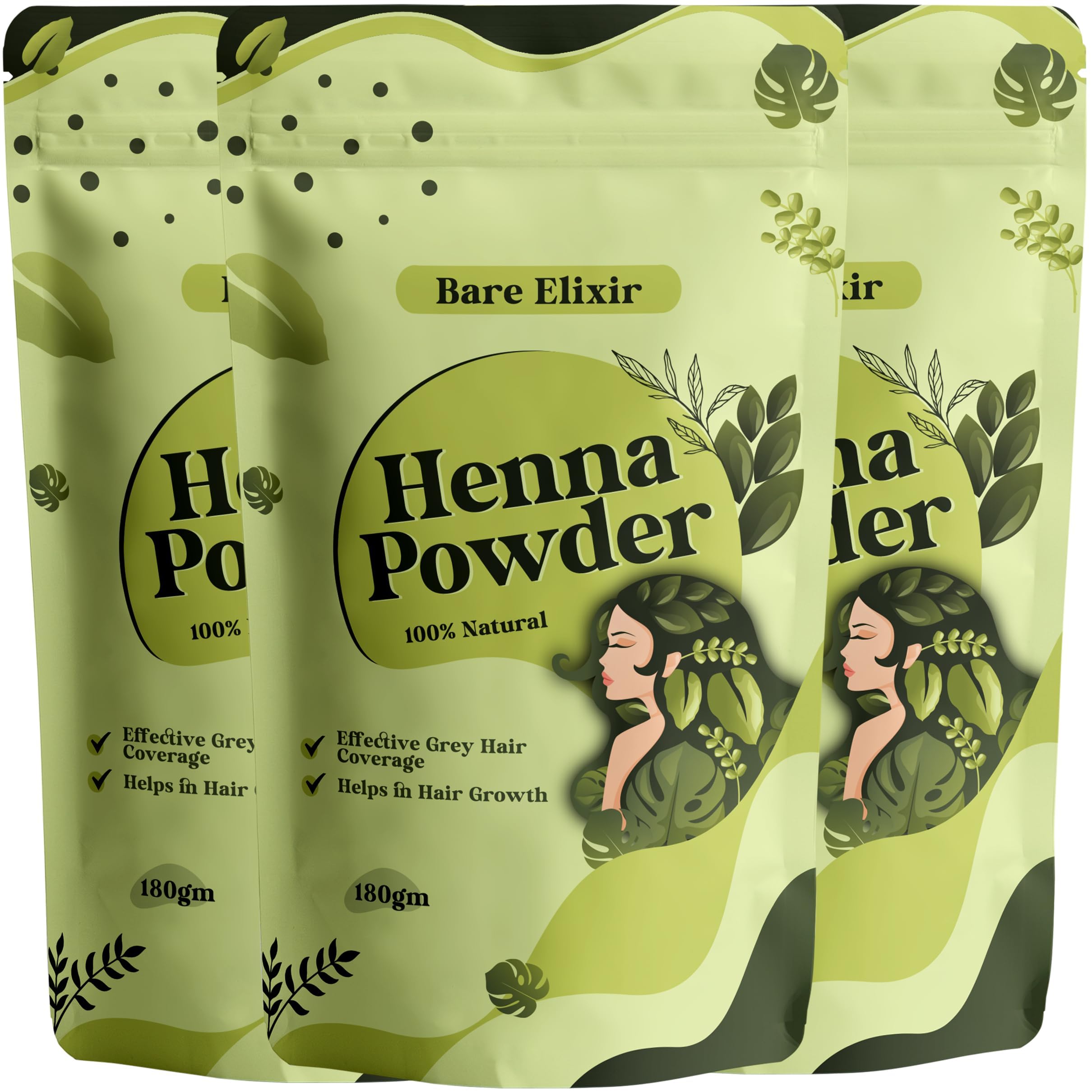 Bare Elixir 100% Natural Organic Henna Powder for Hair - 180g | Promotes Hair Growth, Effective Grey Hair Coverage, Deep Conditioning & Nourishment | Chemical-Free, Safe for All Hair Types-image-25
