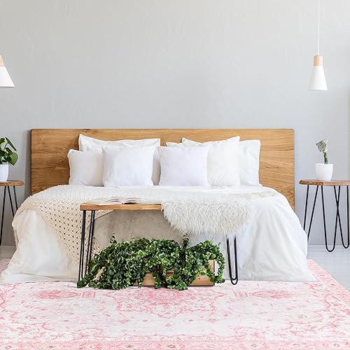 Miniatura 9 de Sofrug Alfombra floral vintage de 8 x 10 pies con base antideslizante de panal de abeja, alfombra de lana sintética azul más gruesa, plegable y