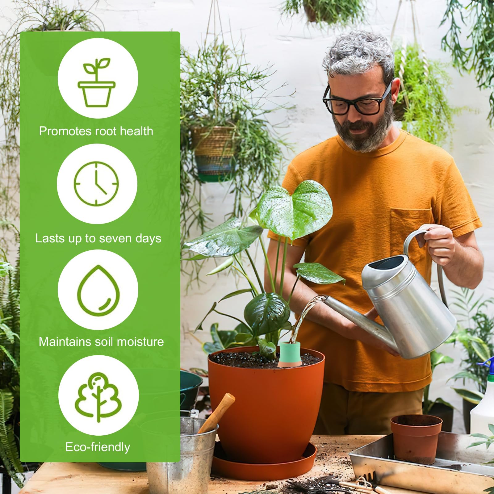 Lot de 4 Pieux D'arrosage des Plantes 400 ML,Auto-arrosantes en Terre Cuite,aux Plantes d'Intérieur et Balcon,Irrigation de la Zone Racinaire (Forme de Bouteille)