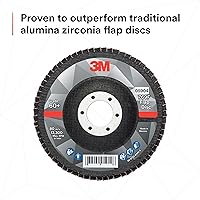 Vista 6 de 3M Disco de aleta 769F, tipo 27, 60+, 4-1/2 in x 7/8 in, abrasivo de alto rendimiento, disco de pulido y acabado de grano de precisión de cerámica