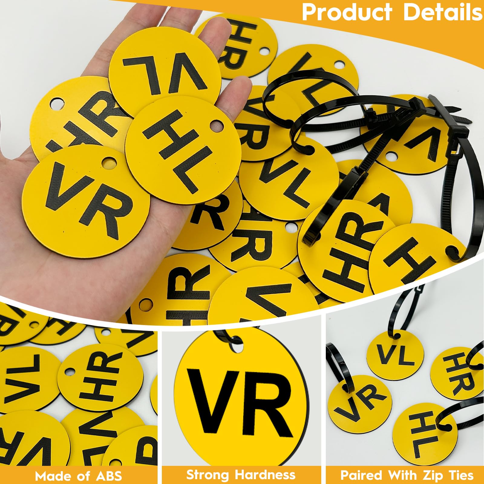 48 Pcs Tyre Markers Include Cable Ties, Tyre Marking for Changing Tyres Wheel Marker Identification, Part Wheel Marker Set - Image 3