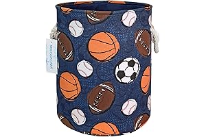 LANGYASHAN Laundry Basket Canvas Collapsible Organizer Storage Basket Boys Room Nursery