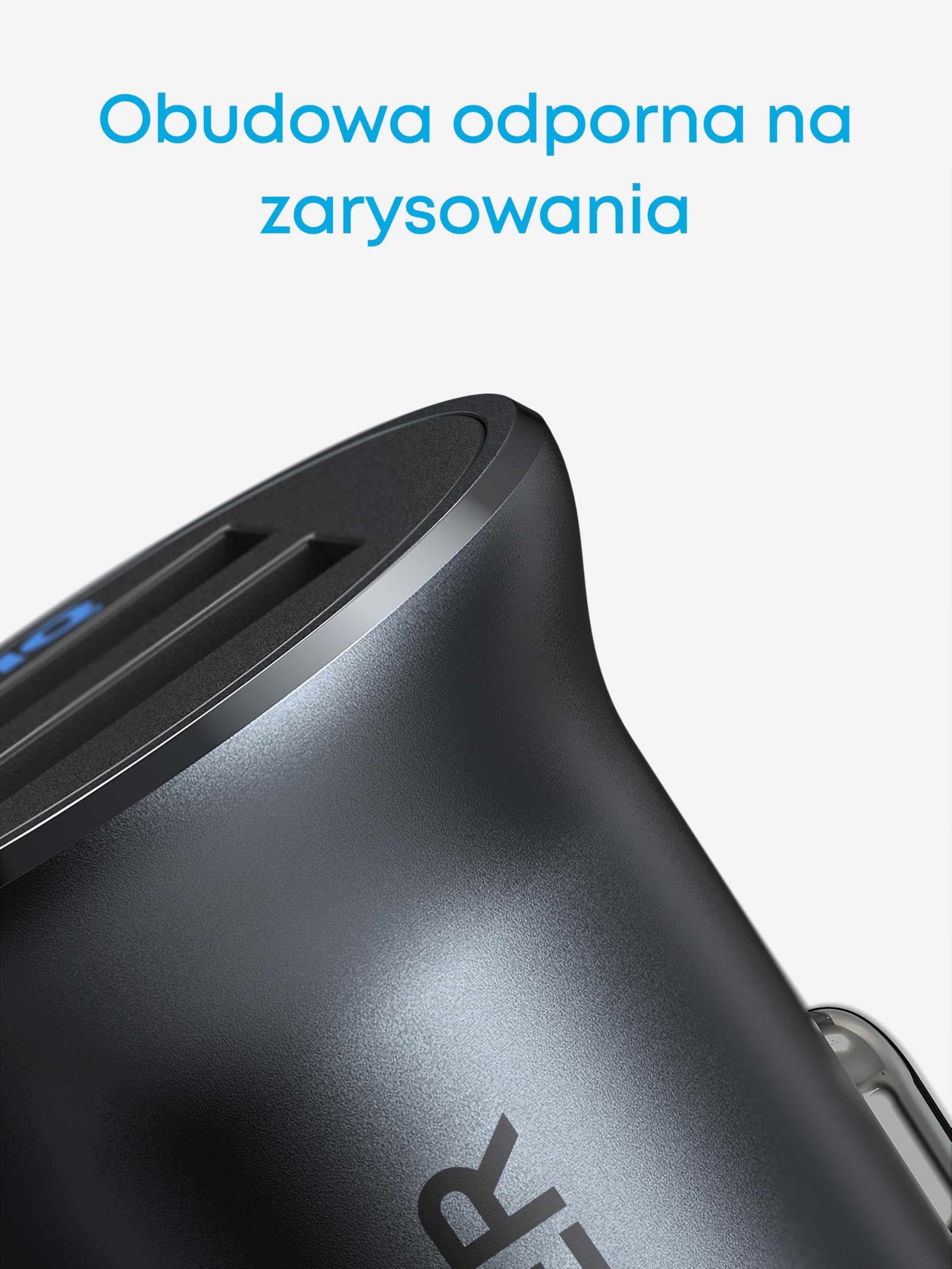 Anker 320 Ładowarka samochodowa (24W II), mini, podwójne USB z niebieską diodą LED, do iPhone13/12/11/XR/Xs, iPad Pro/Air 2/mini, Galaxy i więcej